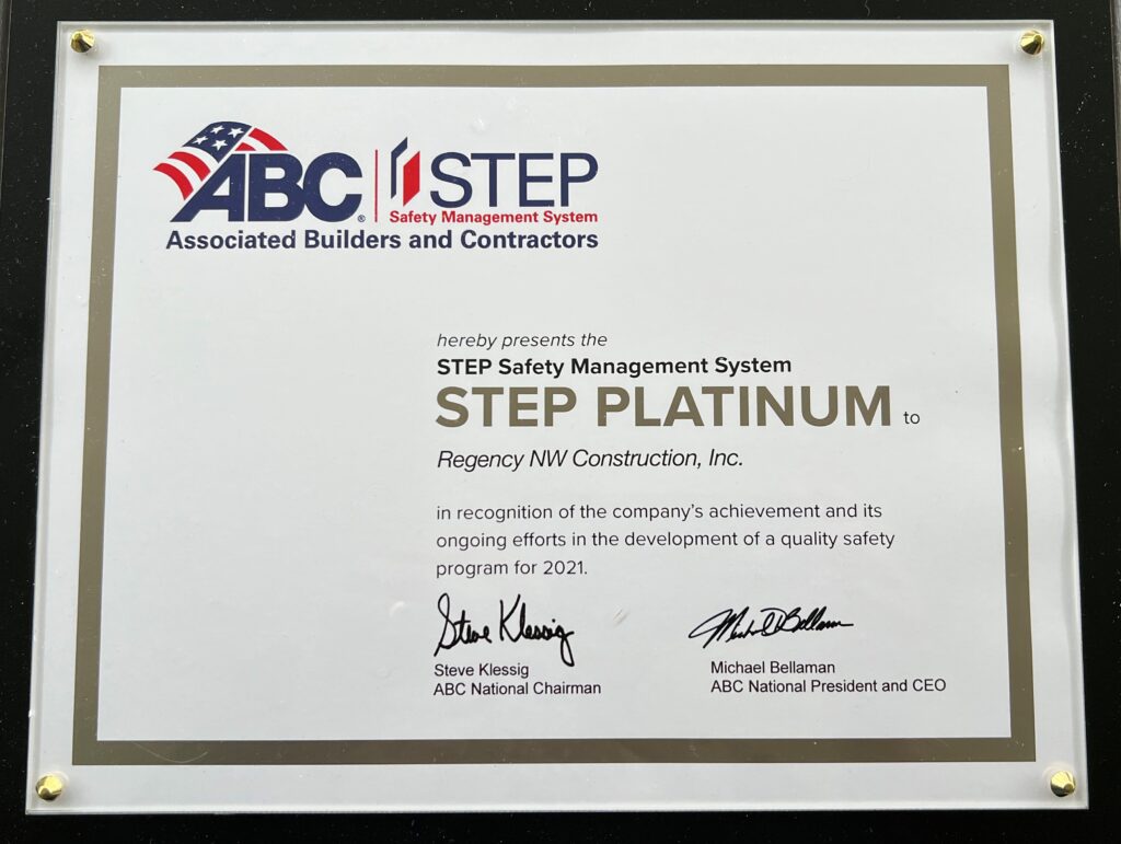 A platinum award certificate in white